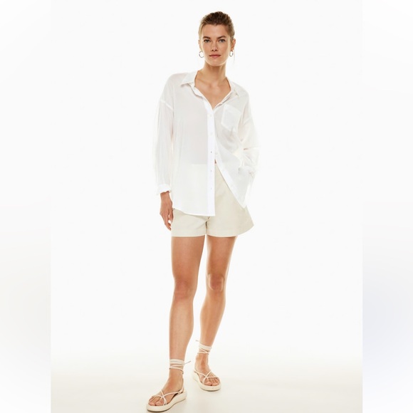 ARITZIA WILFRED FREE RELAXED SHIRT WHITE PERFECT SHIRT BUTTON DOWN SIZE LARGE - Picture 4 of 11